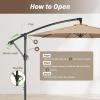 imageSimple Deluxe 10ft Offset Umbrella Cantilever Patio Hanging Umbrella Outdoor Market Umbrella with Crank ampamp Cross Base Suitable for Garden Lawn backyard and DeckTan