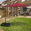imageSimple Deluxe 10ft Offset Umbrella Cantilever Patio Hanging Umbrella Outdoor Market Umbrella with Crank ampamp Cross Base Suitable for Garden Lawn backyard and DeckRedNew
