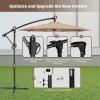 imageSimple Deluxe 10ft Offset Umbrella Cantilever Patio Hanging Umbrella Outdoor Market Umbrella with Crank ampamp Cross Base Suitable for Garden Lawn backyard and DeckTanNew