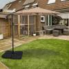 imageSimple Deluxe 10ft Offset Umbrella Cantilever Patio Hanging Umbrella Outdoor Market Umbrella with Crank ampamp Cross Base Suitable for Garden Lawn backyard and DeckTan
