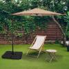 imageSimple Deluxe 10ft Offset Umbrella Cantilever Patio Hanging Umbrella Outdoor Market Umbrella with Crank ampamp Cross Base Suitable for Garden Lawn backyard and DeckTan