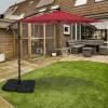 imageSimple Deluxe 10ft Offset Umbrella Cantilever Patio Hanging Umbrella Outdoor Market Umbrella with Crank ampamp Cross Base Suitable for Garden Lawn backyard and DeckRed