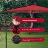 imageSimple Deluxe 10ft Offset Umbrella Cantilever Patio Hanging Umbrella Outdoor Market Umbrella with Crank ampamp Cross Base Suitable for Garden Lawn backyard and DeckRed