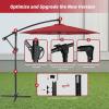 imageSimple Deluxe 10ft Offset Umbrella Cantilever Patio Hanging Umbrella Outdoor Market Umbrella with Crank ampamp Cross Base Suitable for Garden Lawn backyard and DeckRed