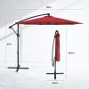 imageSimple Deluxe 10ft Offset Umbrella Cantilever Patio Hanging Umbrella Outdoor Market Umbrella with Crank ampamp Cross Base Suitable for Garden Lawn backyard and DeckRed