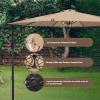 imageSimple Deluxe 10ft Offset Umbrella Cantilever Patio Hanging Umbrella Outdoor Market Umbrella with Crank ampamp Cross Base Suitable for Garden Lawn backyard and DeckTanNew