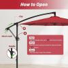 imageSimple Deluxe 10ft Offset Umbrella Cantilever Patio Hanging Umbrella Outdoor Market Umbrella with Crank ampamp Cross Base Suitable for Garden Lawn backyard and DeckRed