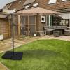 imageSimple Deluxe 10ft Offset Umbrella Cantilever Patio Hanging Umbrella Outdoor Market Umbrella with Crank ampamp Cross Base Suitable for Garden Lawn backyard and DeckTanNew