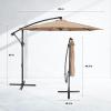 imageSimple Deluxe 10ft Offset Umbrella Cantilever Patio Hanging Umbrella Outdoor Market Umbrella with Crank ampamp Cross Base Suitable for Garden Lawn backyard and DeckTanNew