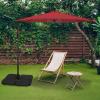 imageSimple Deluxe 10ft Offset Umbrella Cantilever Patio Hanging Umbrella Outdoor Market Umbrella with Crank ampamp Cross Base Suitable for Garden Lawn backyard and DeckRed