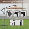 imageSimple Deluxe 10ft Offset Umbrella Cantilever Patio Hanging Umbrella Outdoor Market Umbrella with Crank ampamp Cross Base Suitable for Garden Lawn backyard and DeckTan