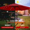 imageSimple Deluxe 9 Solar Umbrella 32 LED Lighted Patio Umbrella Table Market Umbrella for Garden Deck Backyard and Pool2PRed