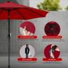 imageSimple Deluxe 9 Solar Umbrella 32 LED Lighted Patio Umbrella Table Market Umbrella for Garden Deck Backyard and Pool2PRed