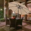 imageSimple Deluxe 9 Solar Umbrella 32 LED Lighted Patio Umbrella Table Market Umbrella for Garden Deck Backyard and PoolTan