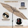 imageSimple Deluxe 9 Solar Umbrella 32 LED Lighted Patio Umbrella Table Market Umbrella for Garden Deck Backyard and PoolTan
