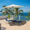 imageSimple Deluxe Patio Umbrella Outdoor UV Protection Sunshade with Push Button TiltCrank and 8 Sturdy Ribs for Table Garden Lawn Beach Pool2P9ftBeige