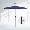 imageSimple Deluxe Patio Umbrella Outdoor UV Protection Sunshade with Push Button TiltCrank and 8 Sturdy Ribs for Table Garden Lawn Beach Pool2P9ftDark Blue