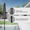 imageSimple Deluxe Patio Umbrella Outdoor UV Protection Sunshade with Push Button TiltCrank and 8 Sturdy Ribs for Table Garden Lawn Beach Pool2P9ftGrey