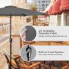 imageSimple Deluxe Patio Umbrella Outdoor UV Protection Sunshade with Push Button TiltCrank and 8 Sturdy Ribs for Table Garden Lawn Beach Pool2P9ftGrey