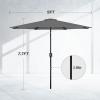 imageSimple Deluxe Patio Umbrella Outdoor UV Protection Sunshade with Push Button TiltCrank and 8 Sturdy Ribs for Table Garden Lawn Beach Pool2P9ftGrey