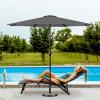 imageSimple Deluxe Patio Umbrella Outdoor UV Protection Sunshade with Push Button TiltCrank and 8 Sturdy Ribs for Table Garden Lawn Beach Pool2P9ftGrey