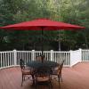 imageSimple Deluxe Patio Umbrella Outdoor UV Protection Sunshade with Push Button TiltCrank and 8 Sturdy Ribs for Table Garden Lawn Beach Pool2P9ftRed
