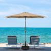 imageSimple Deluxe Patio Umbrella Outdoor UV Protection Sunshade with Push Button TiltCrank and 8 Sturdy Ribs for Table Garden Lawn Beach Pool2P9ftTan