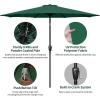 imageSimple Deluxe Patio Umbrella Outdoor UV Protection Sunshade with Push Button TiltCrank and 8 Sturdy Ribs for Table Garden Lawn Beach PoolRound BaseLightUmbrellaGreen