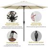 imageSimple Deluxe Patio Umbrella Outdoor UV Protection Sunshade with Push Button TiltCrank and 8 Sturdy Ribs for Table Garden Lawn Beach PoolRound BaseLightUmbrellaBeige