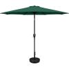 imageSimple Deluxe Patio Umbrella Outdoor UV Protection Sunshade with Push Button TiltCrank and 8 Sturdy Ribs for Table Garden Lawn Beach PoolRound BaseUmbrellaGreen