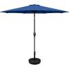 imageSimple Deluxe Patio Umbrella Outdoor UV Protection Sunshade with Push Button TiltCrank and 8 Sturdy Ribs for Table Garden Lawn Beach PoolRound BaseUmbrellaBlue