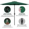 imageSimple Deluxe Patio Umbrella Outdoor UV Protection Sunshade with Push Button TiltCrank and 8 Sturdy Ribs for Table Garden Lawn Beach PoolRound BaseUmbrellaGreen