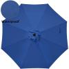 imageSimple Deluxe Patio Umbrella Outdoor UV Protection Sunshade with Push Button TiltCrank and 8 Sturdy Ribs for Table Garden Lawn Beach PoolRound BaseUmbrellaBlue