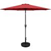 imageSimple Deluxe Patio Umbrella Outdoor UV Protection Sunshade with Push Button TiltCrank and 8 Sturdy Ribs for Table Garden Lawn Beach PoolRound BaseUmbrellaRed