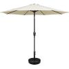 imageSimple Deluxe Patio Umbrella Outdoor UV Protection Sunshade with Push Button TiltCrank and 8 Sturdy Ribs for Table Garden Lawn Beach PoolRound BaseUmbrellaBeige