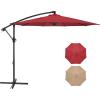 imageSimple Deluxe 10ft Offset Umbrella Cantilever Patio Hanging Umbrella Outdoor Market Umbrella with Crank ampamp Cross Base Suitable for Garden Lawn backyard and DeckRed