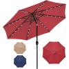 imageSimple Deluxe 9 Solar Umbrella 32 LED Lighted Patio Umbrella Table Market Umbrella for Garden Deck Backyard and PoolRed