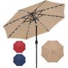 imageSimple Deluxe 9 Solar Umbrella 32 LED Lighted Patio Umbrella Table Market Umbrella for Garden Deck Backyard and PoolTan