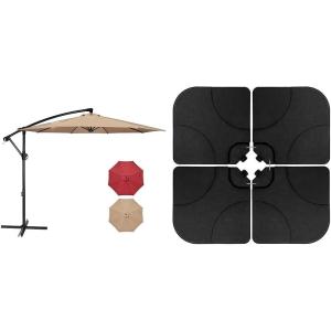 imageBundle of Simple Deluxe 10ft Offset Umbrella and Cantilever Offset Patio Umbrella Stand