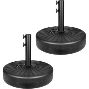 imageSimple Deluxe 3086lbs 1811quot Market Umbrella Base Heavy Duty Round Stand for Patio Outdoor Deck BlackBlackRound 2Pack