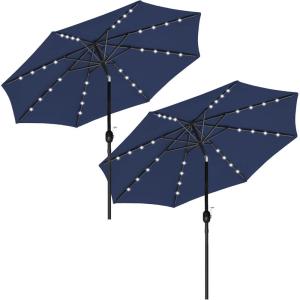 imageSimple Deluxe 9 Solar Umbrella 32 LED Lighted Patio Umbrella Table Market Umbrella for Garden Deck Backyard and Pool2PDark Blue