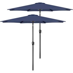 imageSimple Deluxe Patio Umbrella Outdoor UV Protection Sunshade with Push Button TiltCrank and 8 Sturdy Ribs for Table Garden Lawn Beach Pool2P9ftDark Blue