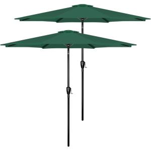 imageSimple Deluxe Patio Umbrella Outdoor UV Protection Sunshade with Push Button TiltCrank and 8 Sturdy Ribs for Table Garden Lawn Beach Pool2P9ftGreen