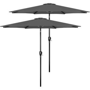 imageSimple Deluxe Patio Umbrella Outdoor UV Protection Sunshade with Push Button TiltCrank and 8 Sturdy Ribs for Table Garden Lawn Beach Pool2P9ftGrey