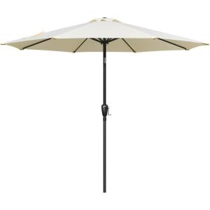 imageSimple Deluxe Patio Umbrella Outdoor UV Protection Sunshade with Push Button TiltCrank and 8 Sturdy Ribs for Table Garden Lawn Beach PoolUmbrellaBeige