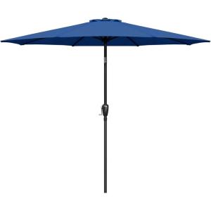 imageSimple Deluxe Patio Umbrella Outdoor UV Protection Sunshade with Push Button TiltCrank and 8 Sturdy Ribs for Table Garden Lawn Beach PoolUmbrellaBlue