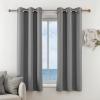 imageSimple Deluxe 2 Panels Set Blackout Window Curtain for Bedroom Living Room Patio Sliding Door 63 inches Drop Thermal Insulated Grommet Curtains Drapes 42quot W x 63quot L BlackGrey