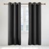 imageSimple Deluxe 2 Panels Set Blackout Window Curtain for Bedroom Living Room Patio Sliding Door 63 inches Drop Thermal Insulated Grommet Curtains Drapes 42quot W x 63quot L BlackBlack