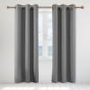 imageSimple Deluxe 2 Panels Set Blackout Window Curtain for Bedroom Living Room Patio Sliding Door 63 inches Drop Thermal Insulated Grommet Curtains Drapes 42quot W x 63quot L BlackGrey