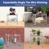 imageSimple Deluxe 2Tier Shelving Unit 15quot W x 15quot D x 138quot H Wire Metal Storage Rack with Basket Chrome
